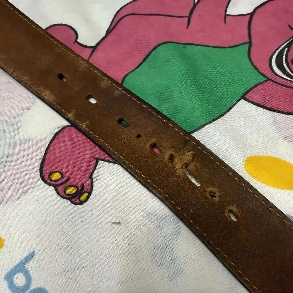 Vintage Roper Hand Tooled Top Grain Leather Belt W/ Diamond Design Size 34/38‎